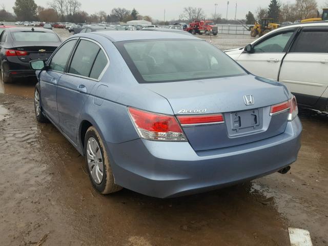 1HGCP2F34CA003716 - 2012 HONDA ACCORD LX BLUE photo 3