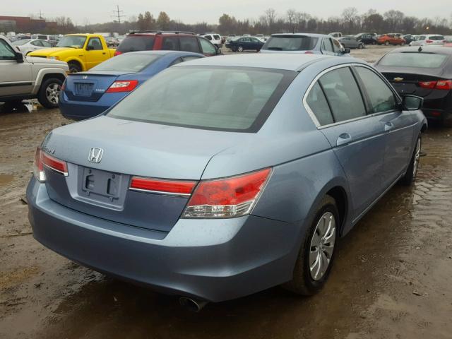 1HGCP2F34CA003716 - 2012 HONDA ACCORD LX BLUE photo 4