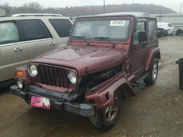 1J4FA59S71P315258 - 2001 JEEP WRANGLER / MAROON photo 2