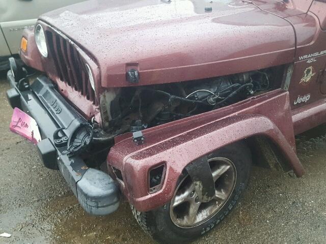 1J4FA59S71P315258 - 2001 JEEP WRANGLER / MAROON photo 9