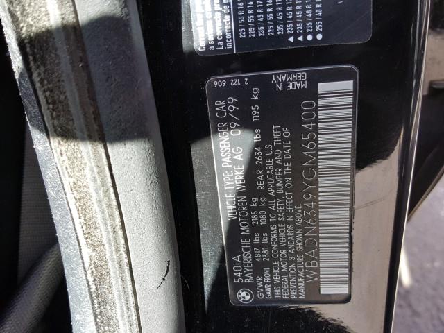 WBADN6349YGM65400 - 2000 BMW 540 I AUTO BLACK photo 10