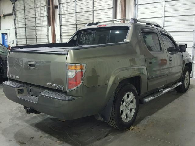 2HJYK165X7H540673 - 2007 HONDA RIDGELINE GREEN photo 4