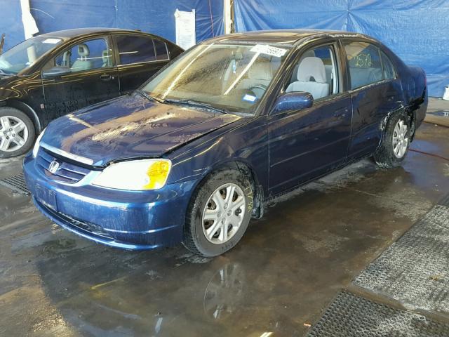 2HGES26793H577823 - 2003 HONDA CIVIC EX BLUE photo 2