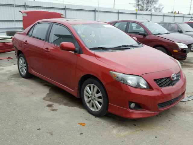 1NXBU40E49Z074443 - 2009 TOYOTA COROLLA BA RED photo 1