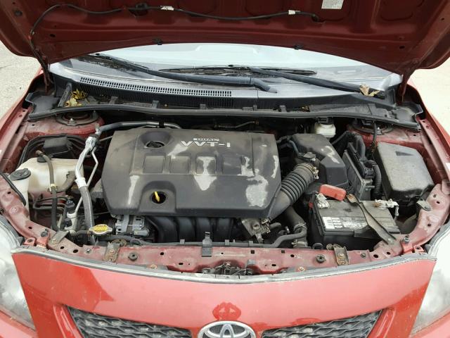 1NXBU40E49Z074443 - 2009 TOYOTA COROLLA BA RED photo 7