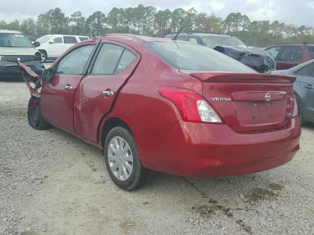 3N1CN7AP5EL828027 - 2014 NISSAN VERSA S RED photo 3