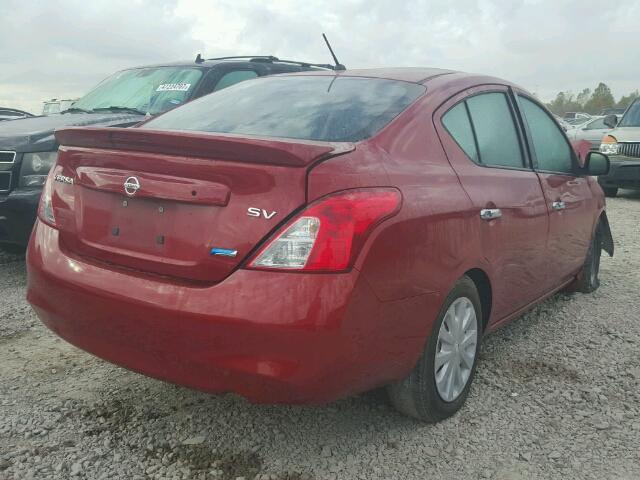 3N1CN7AP5EL828027 - 2014 NISSAN VERSA S RED photo 4