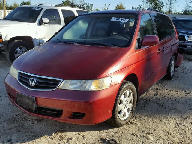 5FNRL18002B044741 - 2002 HONDA ODYSSEY EX MAROON photo 2