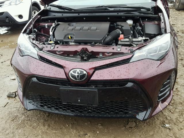 5YFBURHE4HP621874 - 2017 TOYOTA COROLLA L MAROON photo 7