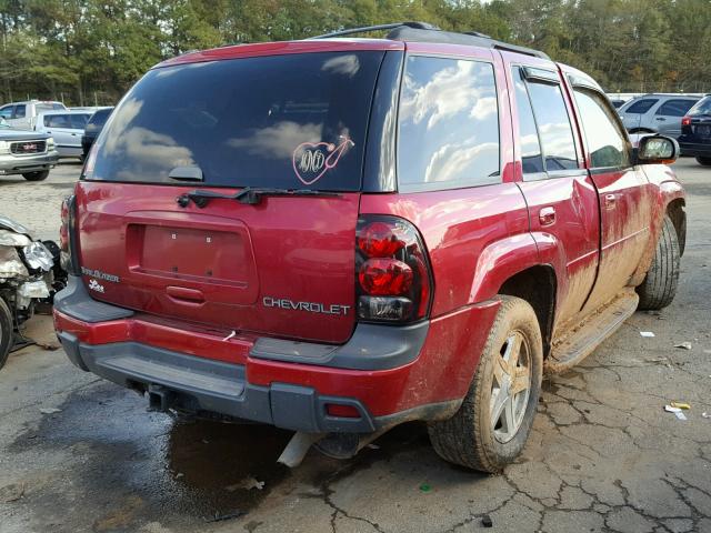 1GNDT13S222239737 - 2002 CHEVROLET TRAILBLAZE BURGUNDY photo 4