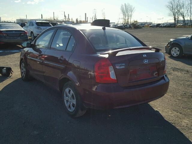 KMHCN45C79U318272 - 2009 HYUNDAI ACCENT GLS BURGUNDY photo 3