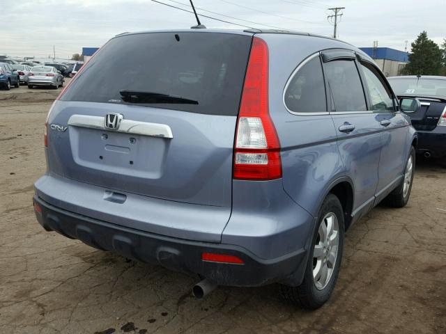 JHLRE48797C107755 - 2007 HONDA CR-V EXL BLUE photo 4