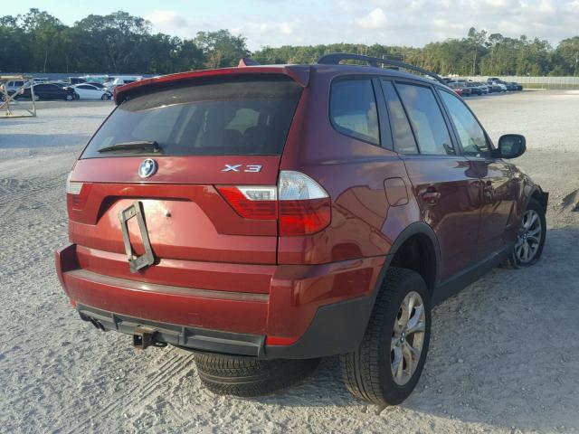 WBXPC9C47AWJ36183 - 2010 BMW X3 XDRIVE3 RED photo 4