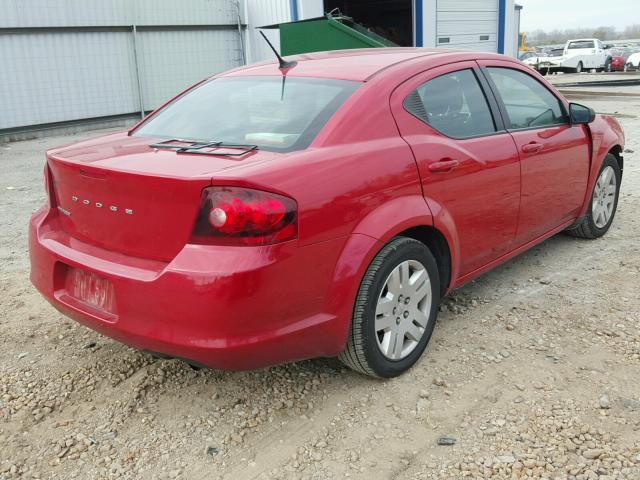 1C3CDZAB4EN132764 - 2014 DODGE AVENGER SE RED photo 4