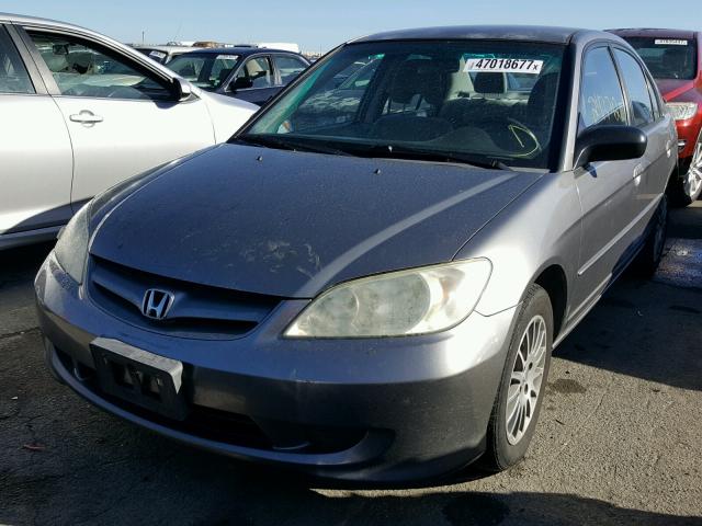 2HGES16525H593194 - 2005 HONDA CIVIC LX GRAY photo 2