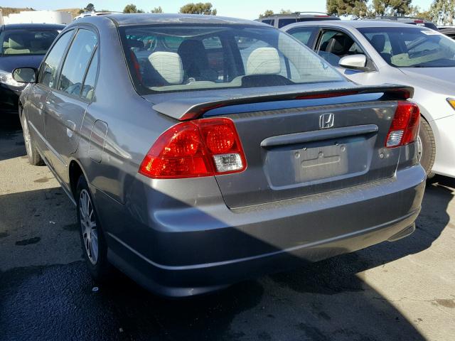 2HGES16525H593194 - 2005 HONDA CIVIC LX GRAY photo 3