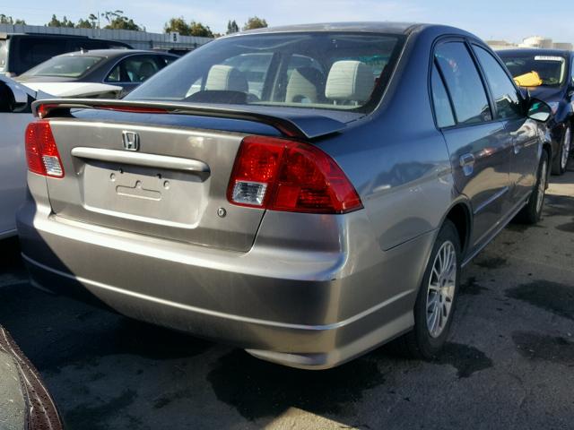 2HGES16525H593194 - 2005 HONDA CIVIC LX GRAY photo 4