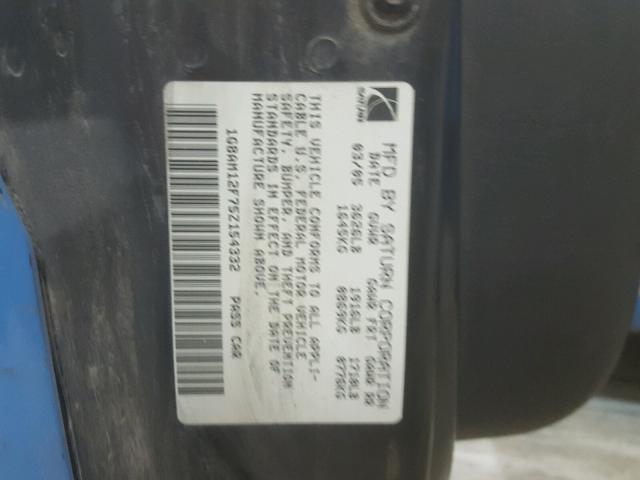 1G8AM12F75Z154332 - 2005 SATURN ION LEVEL BLUE photo 10