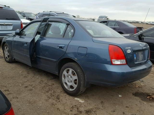 KMHDN45D52U295478 - 2002 HYUNDAI ELANTRA GL BLUE photo 3