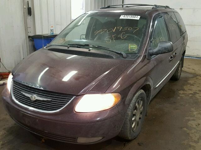 2C4GT54L73R363767 - 2003 CHRYSLER TOWN & COU BURGUNDY photo 2