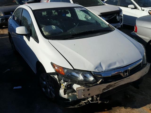 2HGFB2F51CH539456 - 2012 HONDA CIVIC LX WHITE photo 1