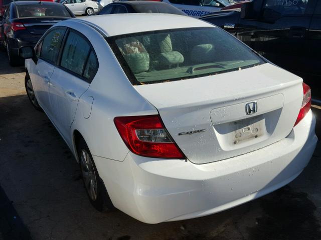 2HGFB2F51CH539456 - 2012 HONDA CIVIC LX WHITE photo 3