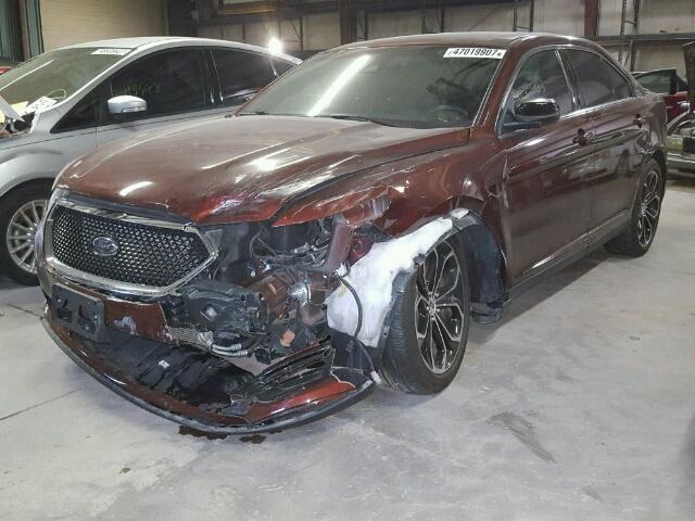 1FAHP2KT9FG137333 - 2015 FORD TAURUS SHO MAROON photo 2