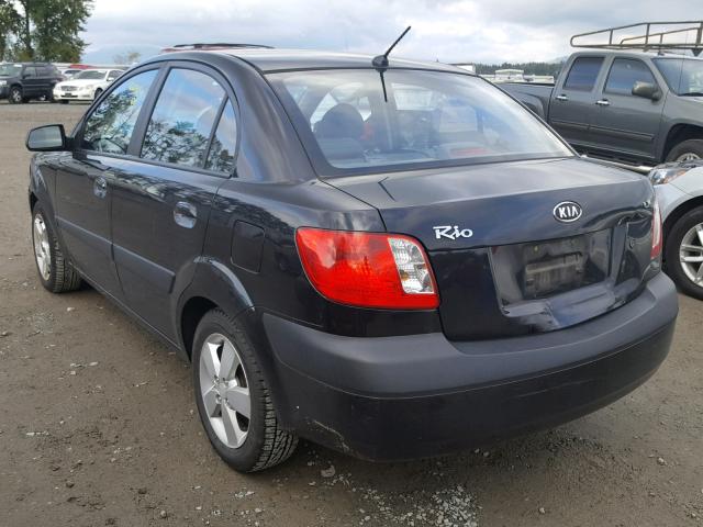 KNADE123366147352 - 2006 KIA RIO BLACK photo 3