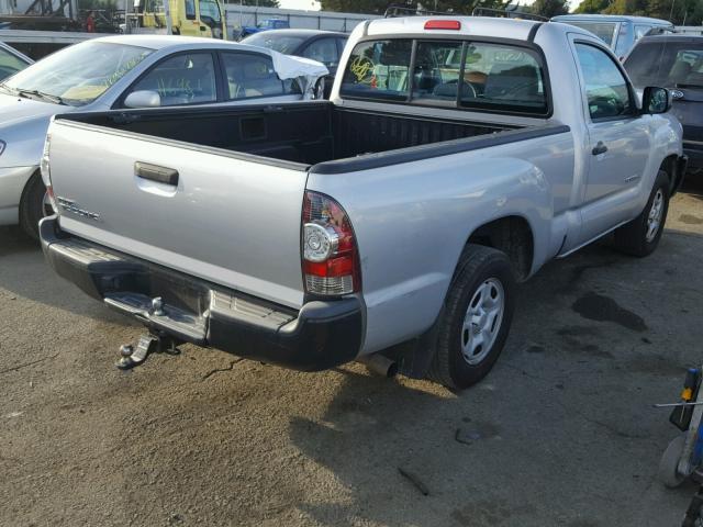 5TENX4CN3AZ715579 - 2010 TOYOTA TACOMA SILVER photo 4