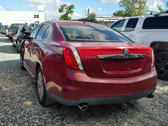 1LNHM93R99G603034 - 2009 LINCOLN MKS RED photo 3