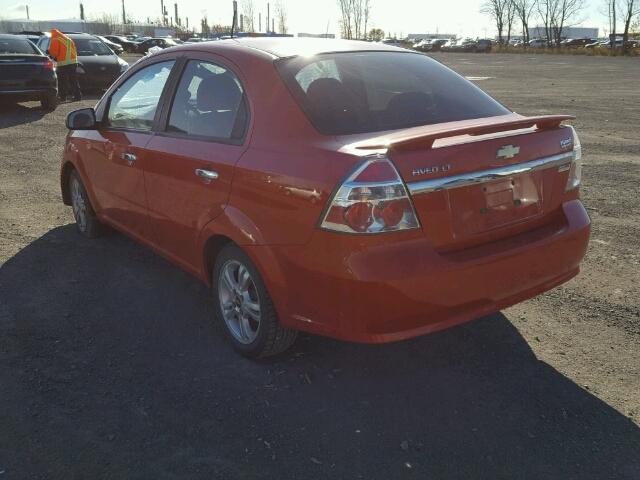 3G1TX55EX9L122982 - 2009 CHEVROLET AVEO LT ORANGE photo 3