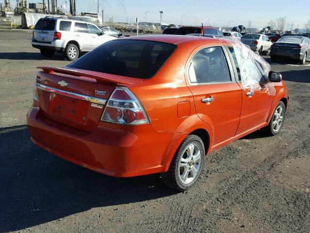 3G1TX55EX9L122982 - 2009 CHEVROLET AVEO LT ORANGE photo 4