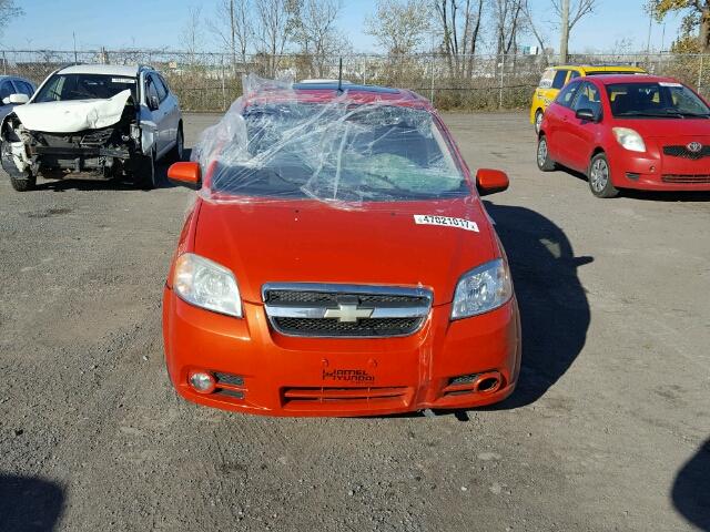 3G1TX55EX9L122982 - 2009 CHEVROLET AVEO LT ORANGE photo 9