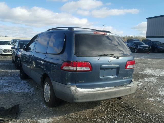 4T3ZF13C51U364073 - 2001 TOYOTA SIENNA BLUE photo 3