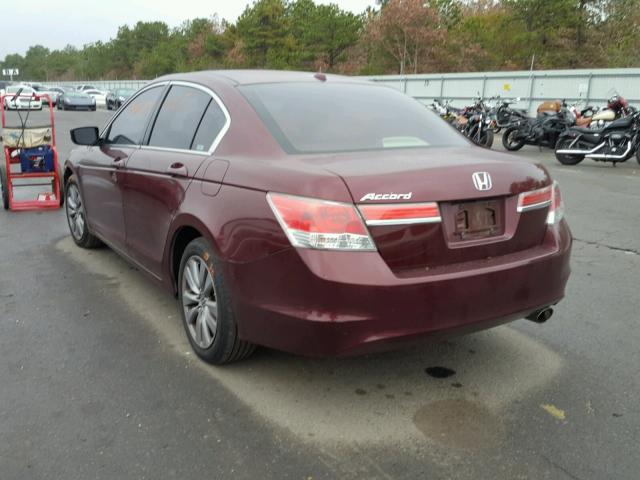 1HGCP2F81CA078756 - 2012 HONDA ACCORD EXL BURGUNDY photo 3