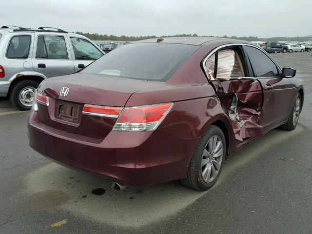 1HGCP2F81CA078756 - 2012 HONDA ACCORD EXL BURGUNDY photo 4