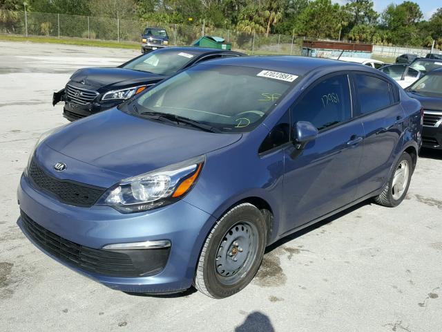 KNADM4A38G6699369 - 2016 KIA RIO LX BLUE photo 2