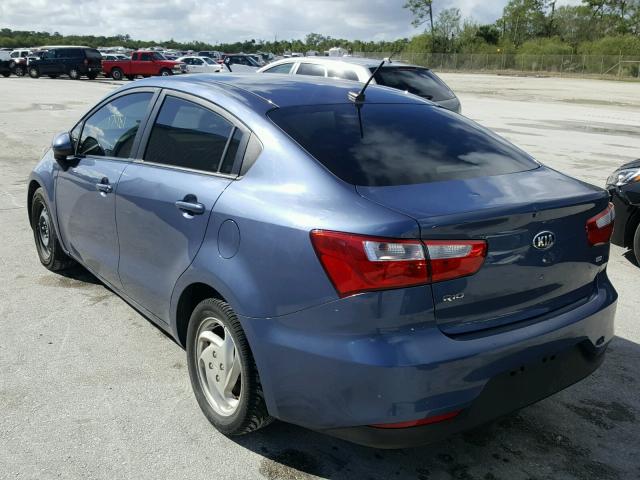 KNADM4A38G6699369 - 2016 KIA RIO LX BLUE photo 3