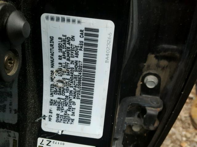 5Y2SL65866Z452217 - 2006 PONTIAC VIBE BLACK photo 10