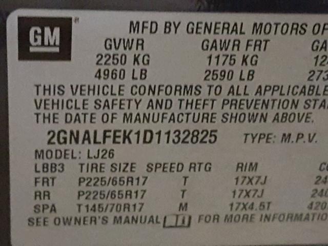 2GNALFEK1D1132825 - 2013 CHEVROLET EQUINOX LT BLACK photo 10