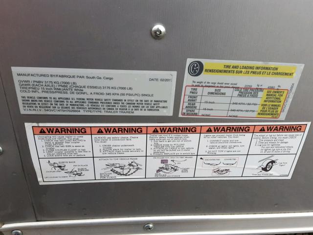 54GVC14T5H7026604 - 2017 UTILITY TRAILER SILVER photo 10