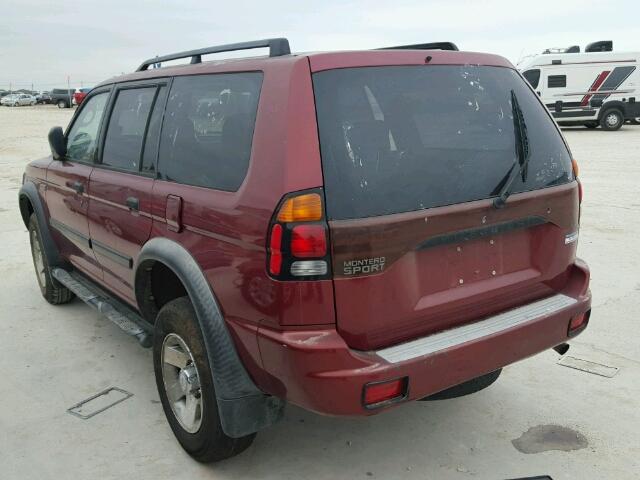 JA4LS21H42J064931 - 2002 MITSUBISHI MONTERO SP MAROON photo 3