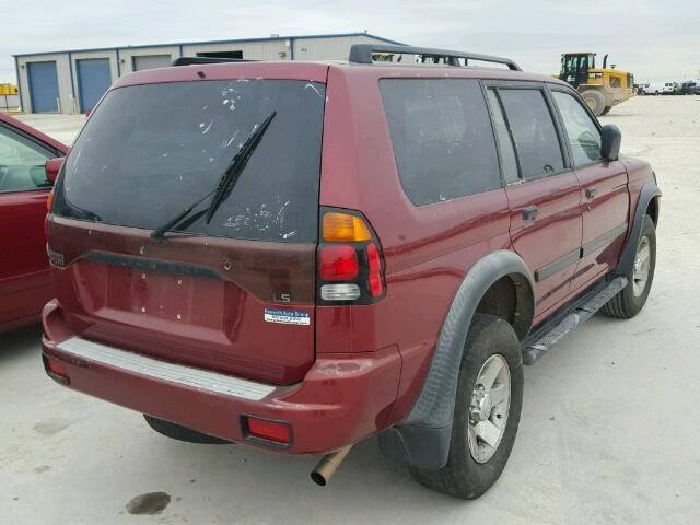 JA4LS21H42J064931 - 2002 MITSUBISHI MONTERO SP MAROON photo 4