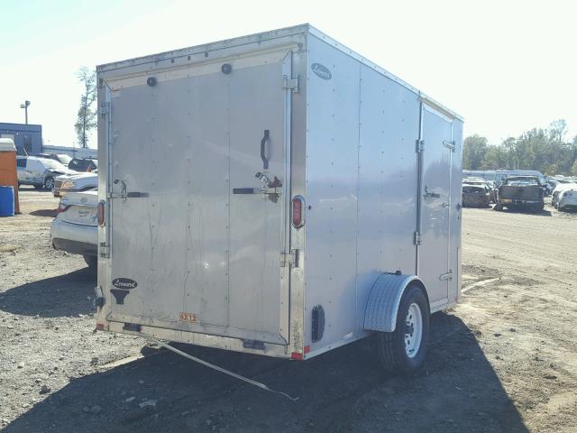 4YMCL1211EG000505 - 2014 CARGO TRAILER SILVER photo 4