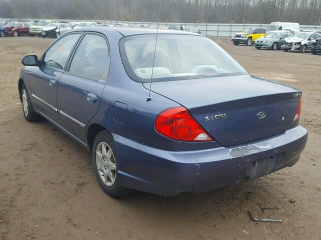 KNAFB121635279894 - 2003 KIA SPECTRA BA BLUE photo 3