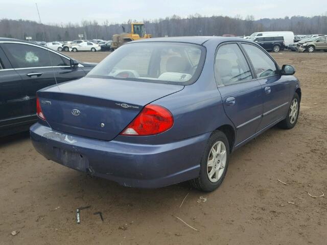 KNAFB121635279894 - 2003 KIA SPECTRA BA BLUE photo 4