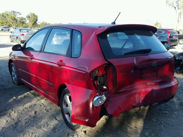 KNAFE161885011051 - 2008 KIA SPECTRA5 5 RED photo 3