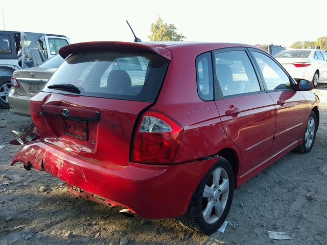 KNAFE161885011051 - 2008 KIA SPECTRA5 5 RED photo 4