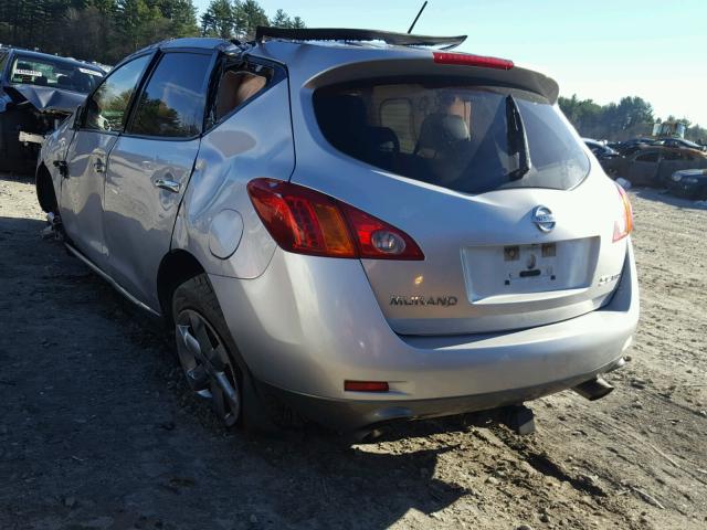 JN8AZ18W19W213952 - 2009 NISSAN MURANO S SILVER photo 3