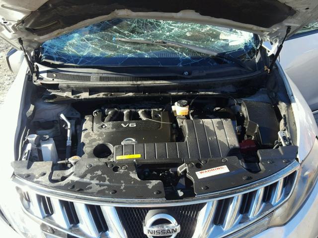 JN8AZ18W19W213952 - 2009 NISSAN MURANO S SILVER photo 7